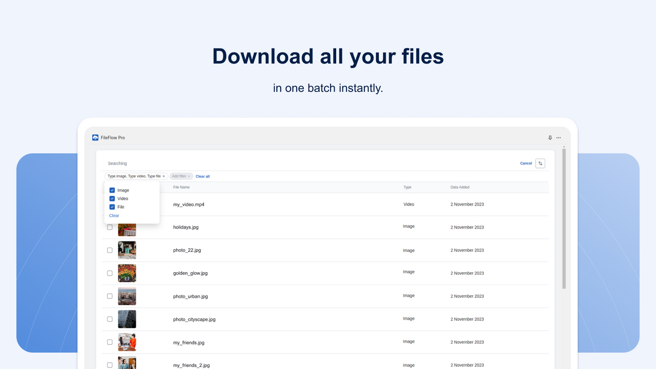 Download bestanden in één batch