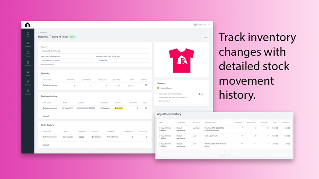 track inventory changes with detailed stock movement history