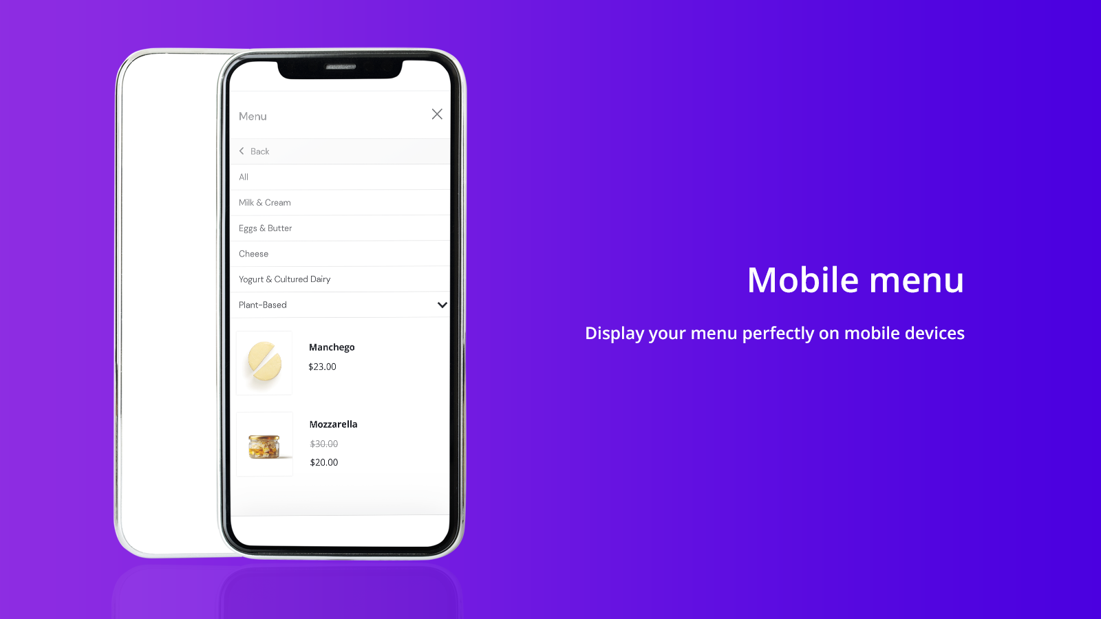 Products and collections on mobile