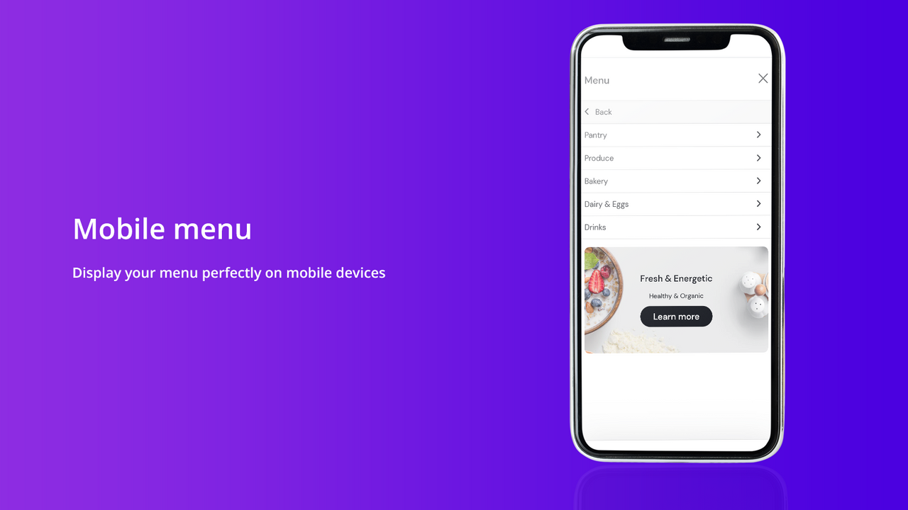 Mega menu afbeelding op mobiel