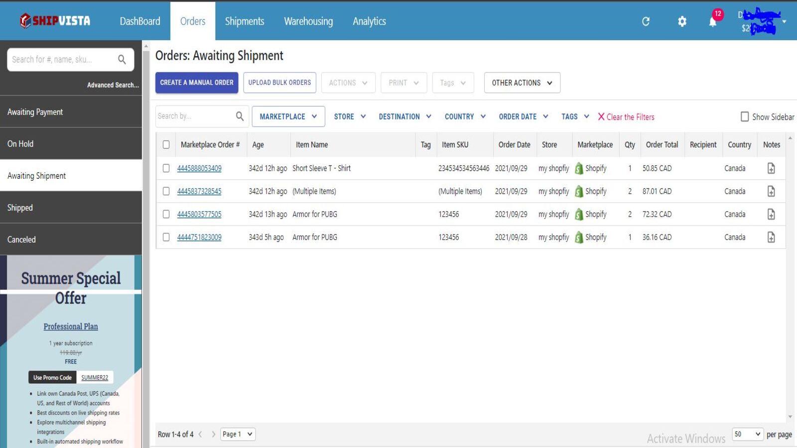 Synchroniser les commandes en attente d'expédition