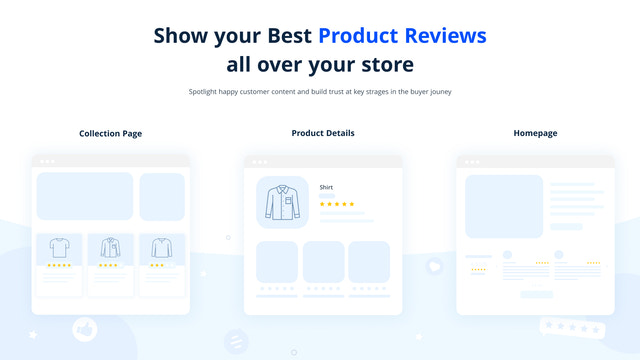 Muestre sus mejores reseñas de productos en toda su tienda