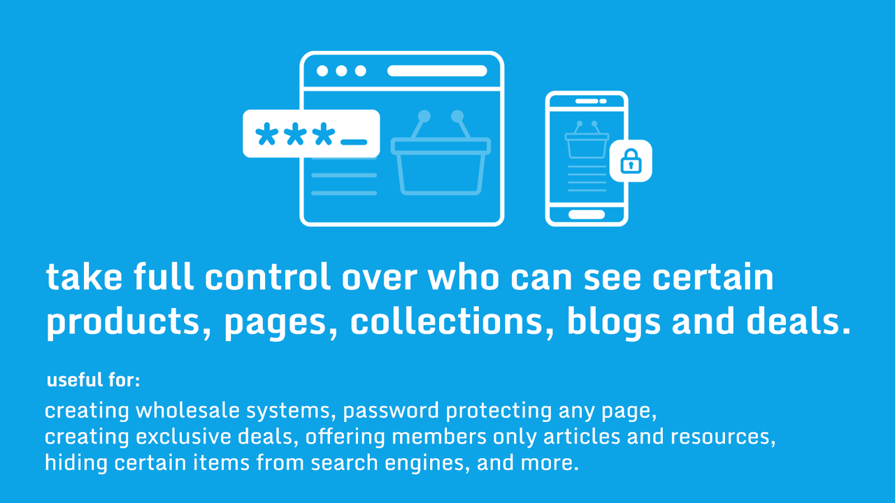 control who can see certain products, pages, collections & more