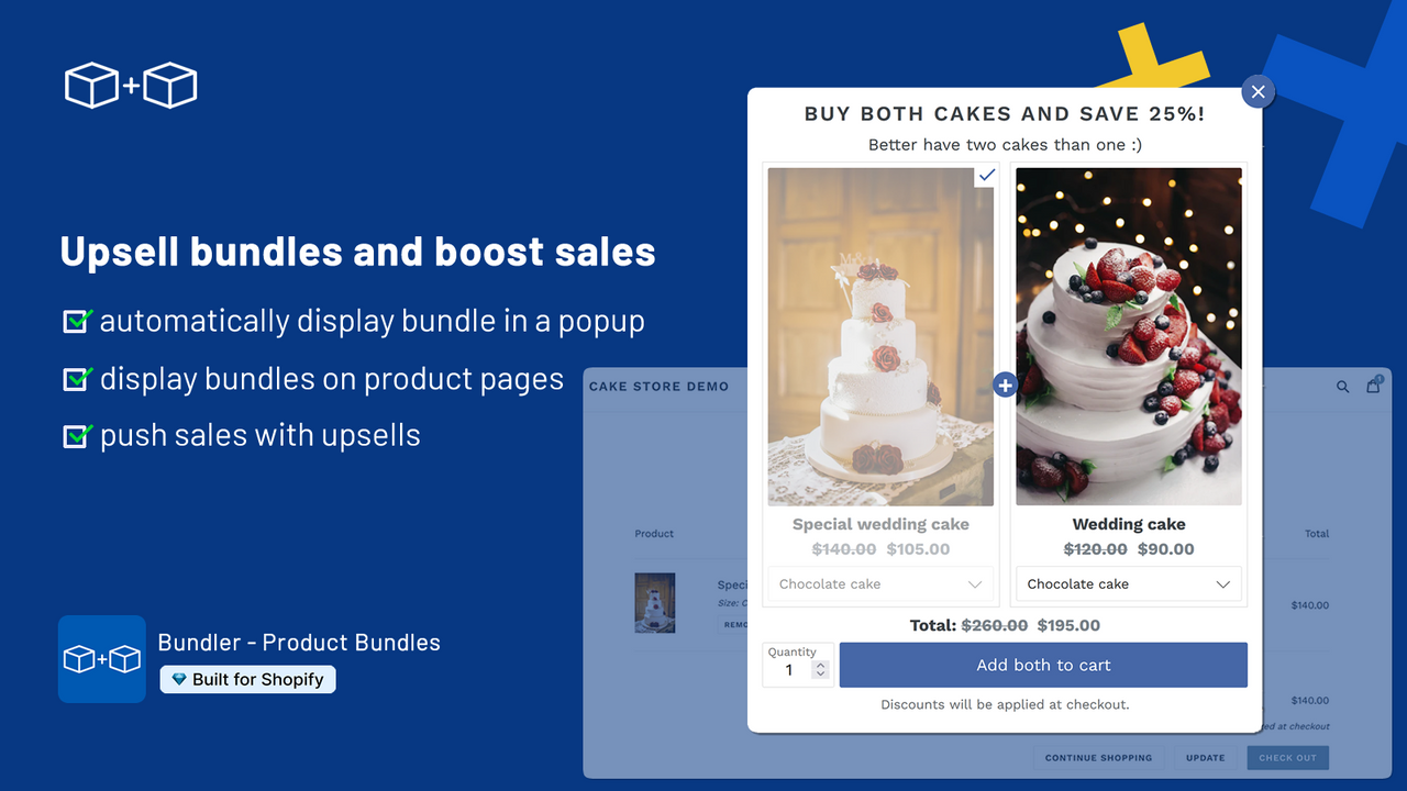 Upsell bundel popup in bundel app in shopify