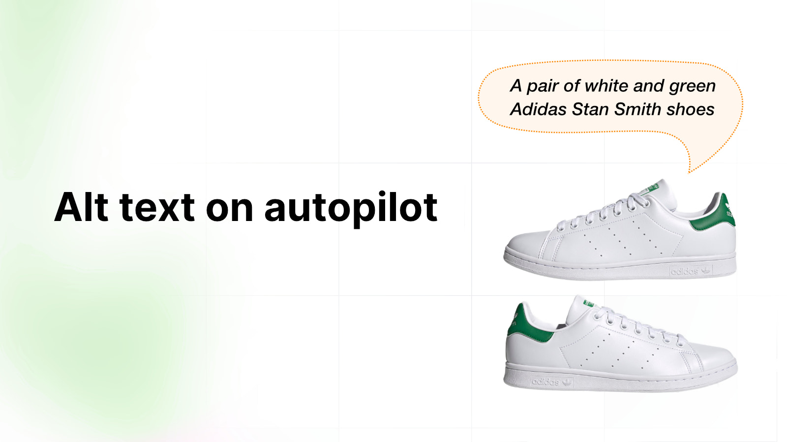 Une paire de chaussures blanches et vertes
