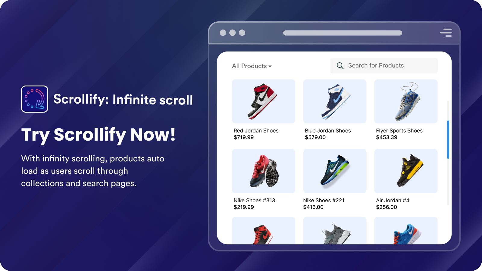 Infinite scroll ‑ Scrollify Screenshot