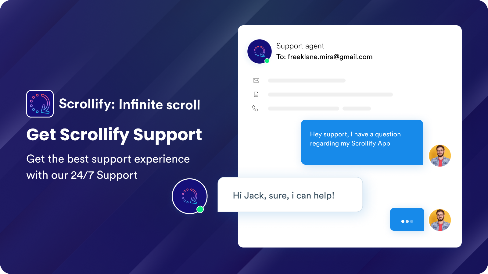 infinite scroll ,fast support