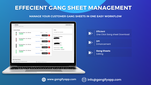 Effiziente Gang Sheet Verwaltung