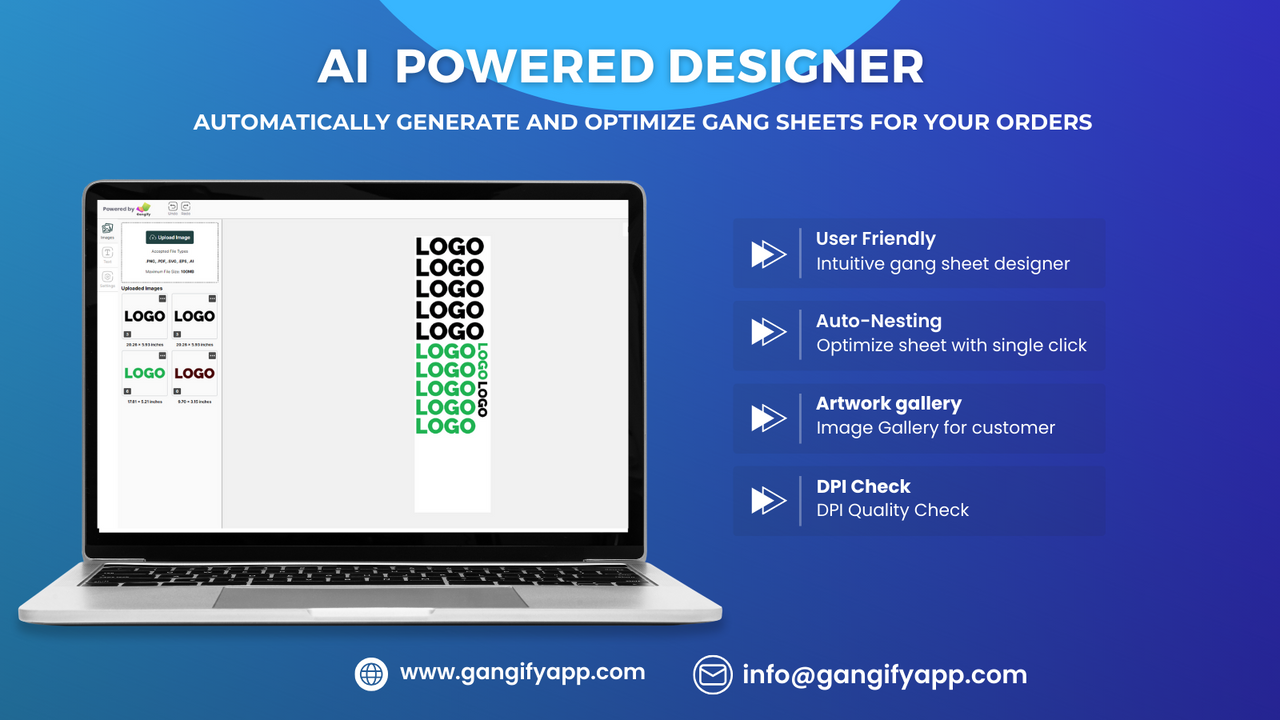 Intelligenter Gang Sheet Designer