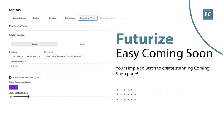 Futurize ‑ Easy Coming Soon Screenshot