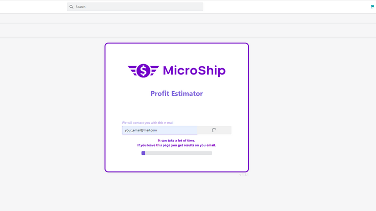 MicroShip Profit Estimator Screenshot