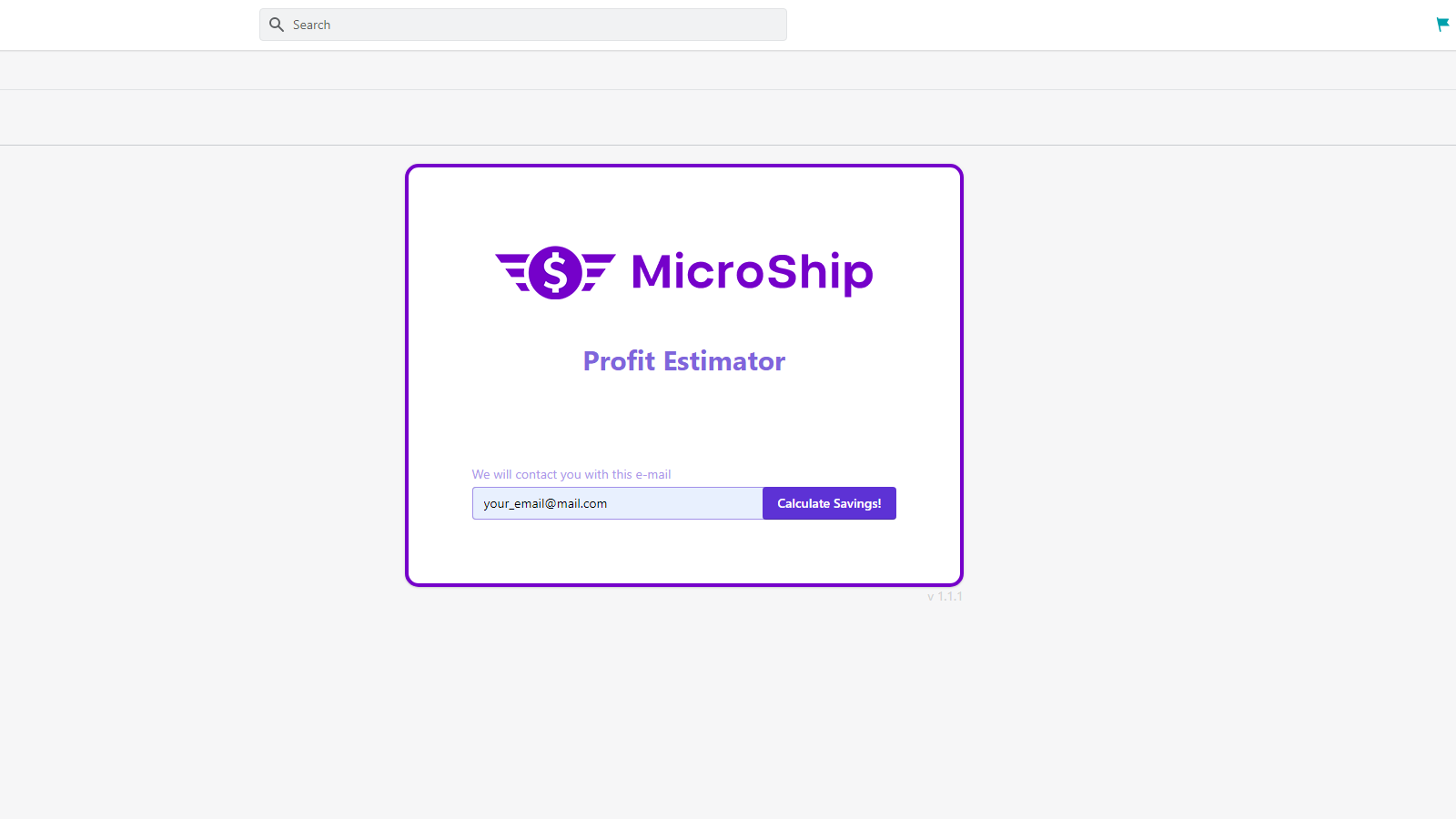 MicroShip Profit Estimator Screenshot