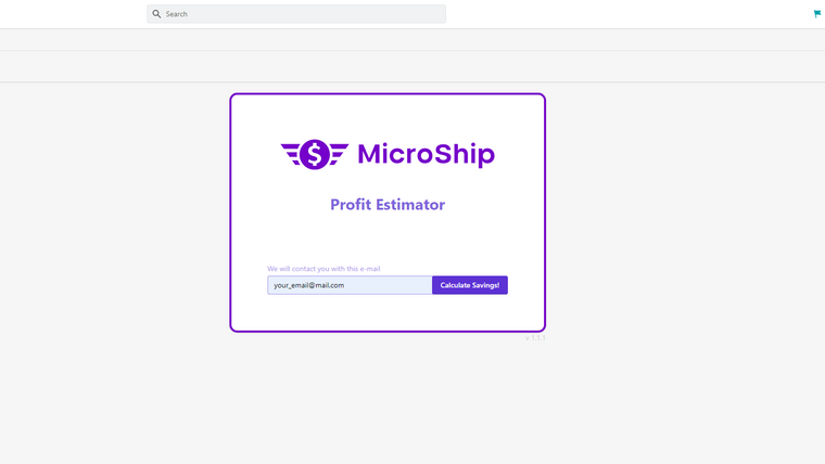 MicroShip Profit Estimator Screenshot