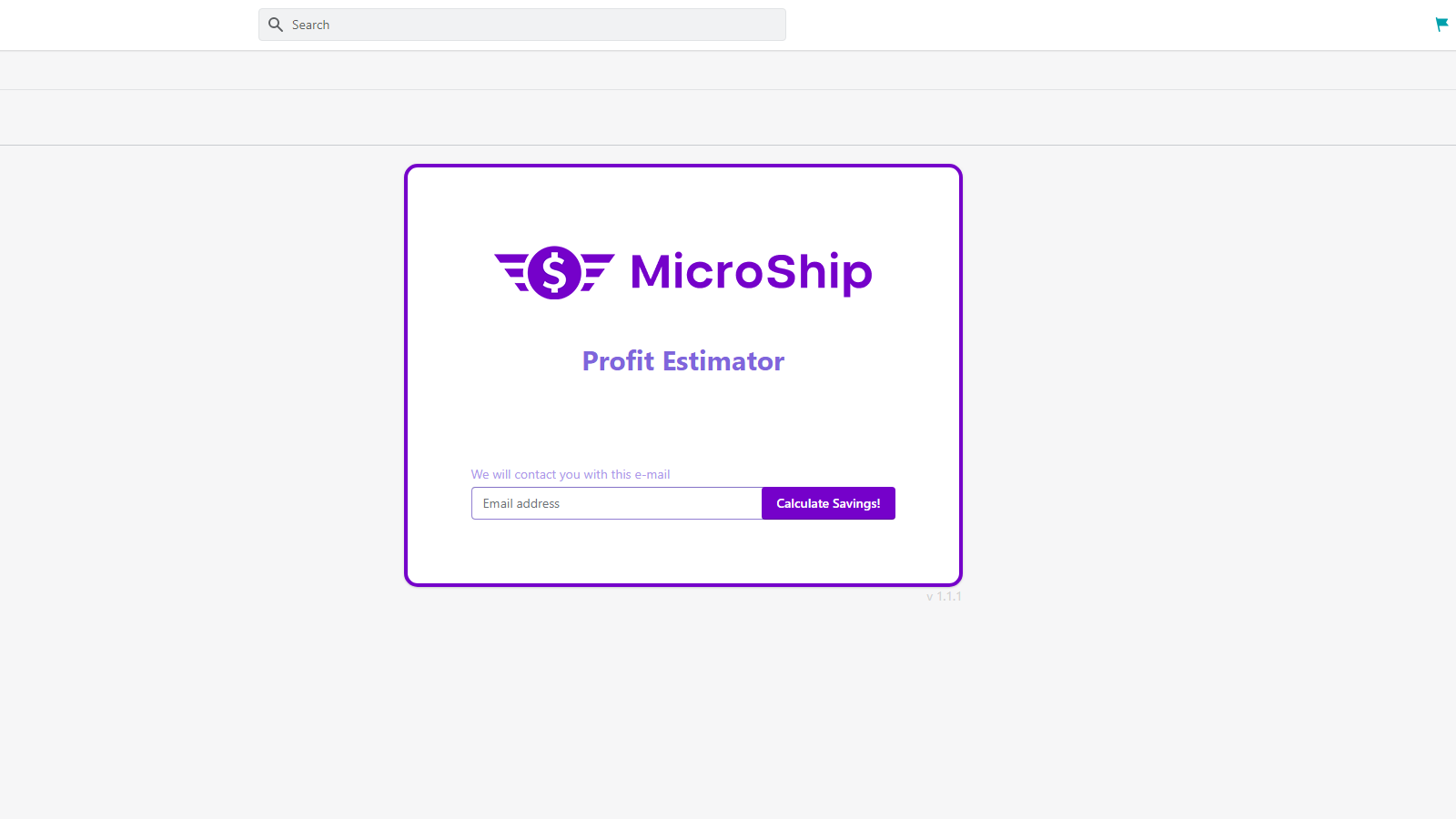 MicroShip Profit Estimator Screenshot