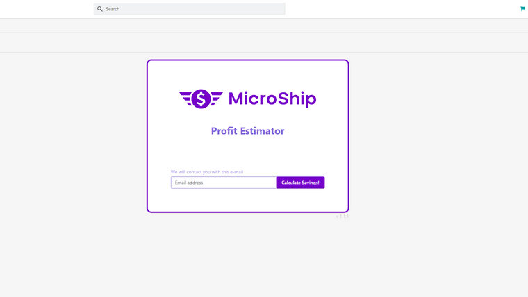 MicroShip Profit Estimator Screenshot