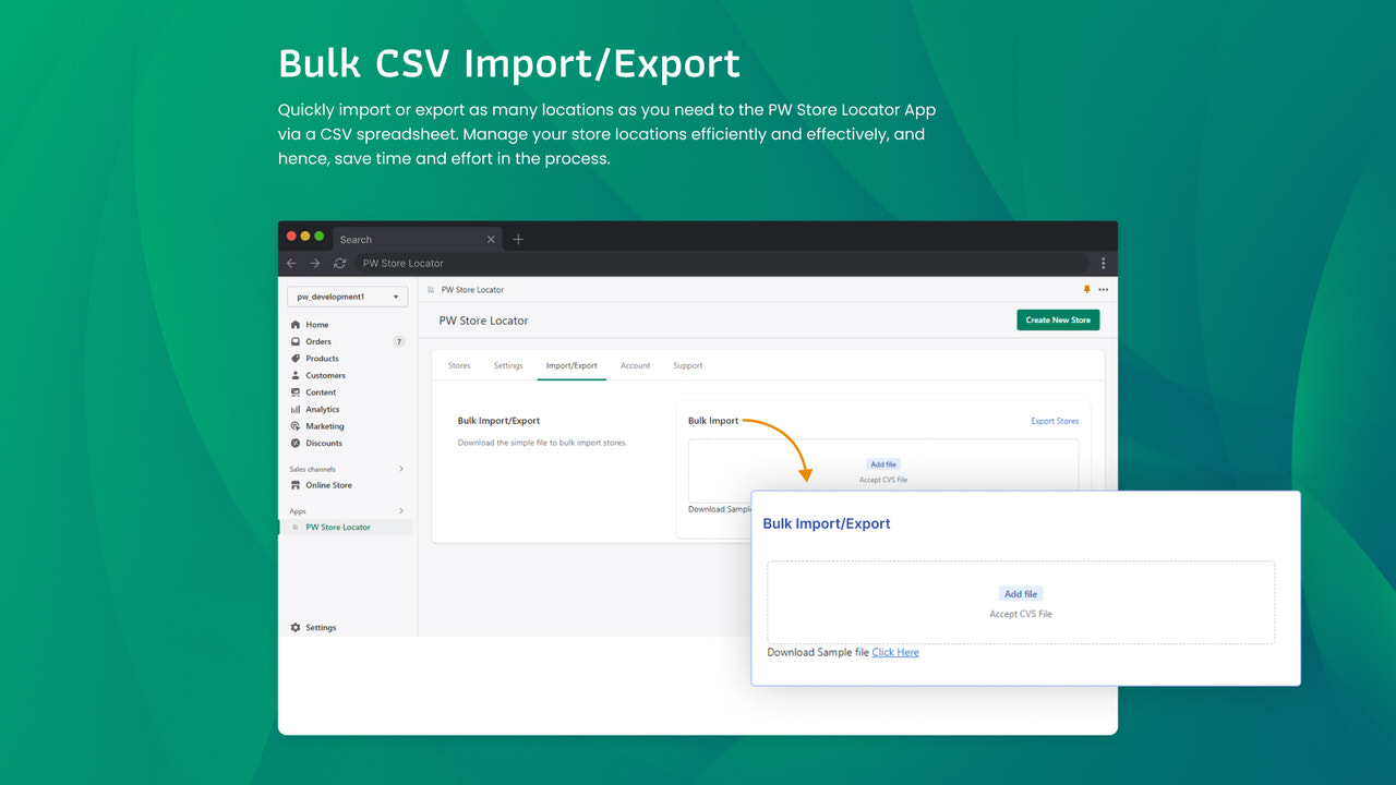 Bulk csv import/eksport