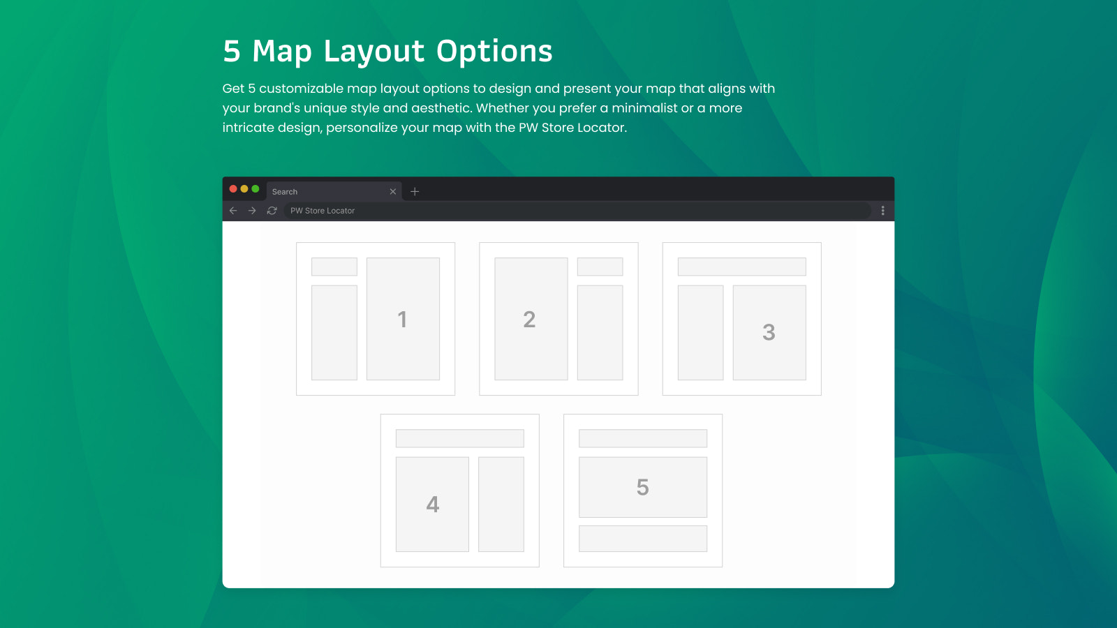 5 opções de layout de mapa