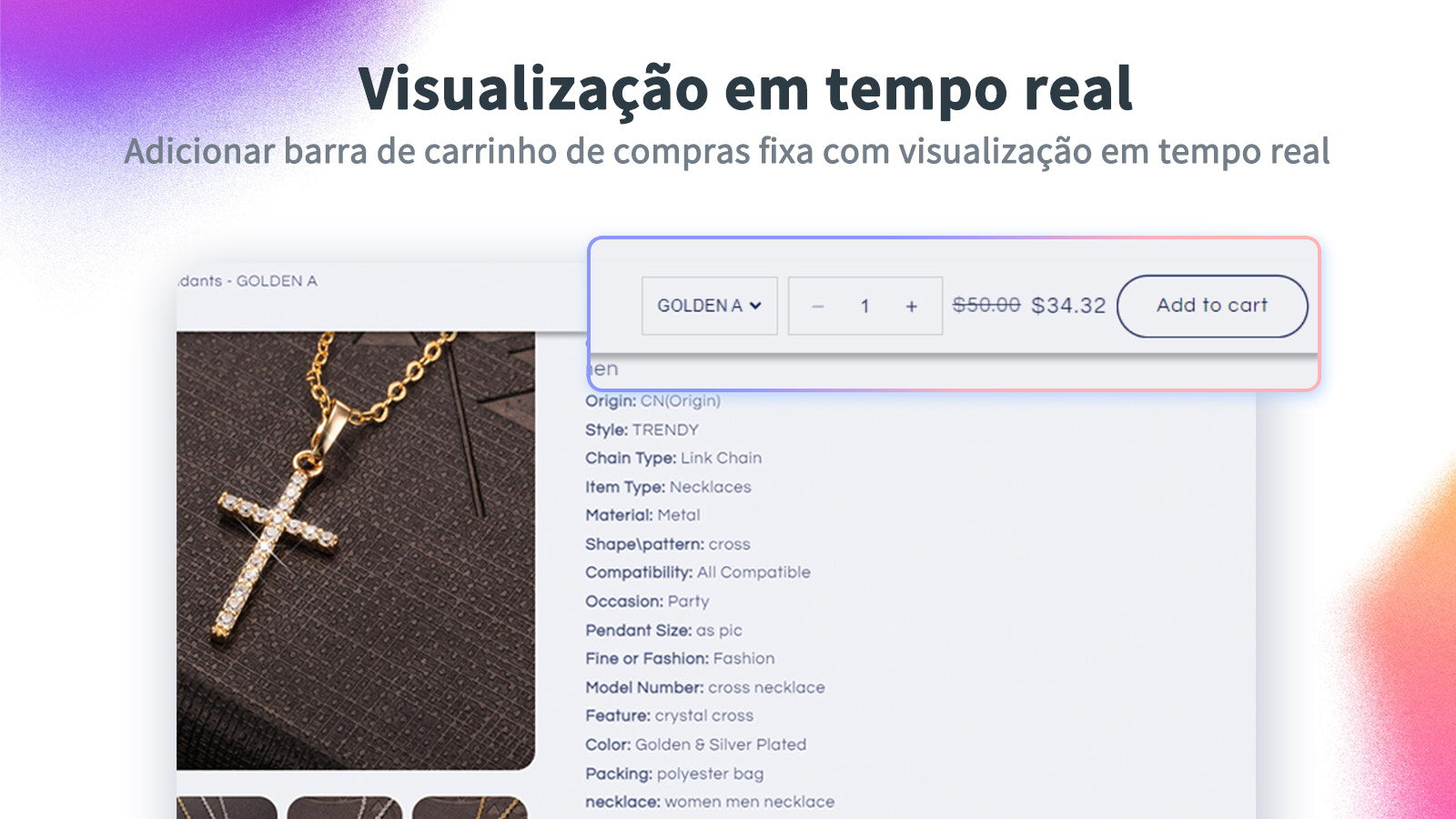  Adicione a barra de adicionar ao carrinho fixo com visualização