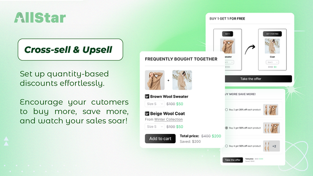Cross-sell and Upsell app help boost average order value
