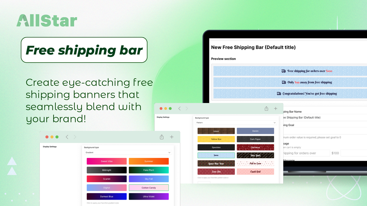 Display messages with progressive shipping goals, and boost sale