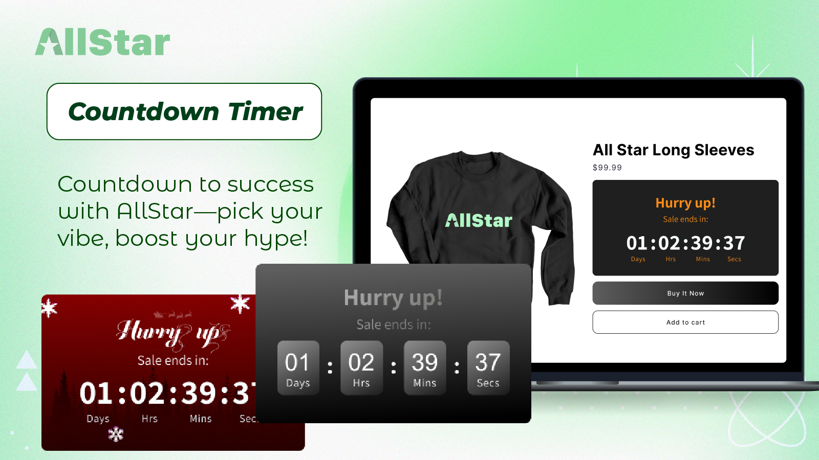 The Countdown Timer helps create a sense of FOMO for customers