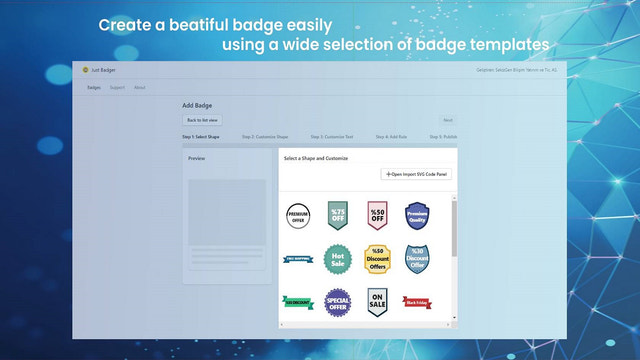 Créez facilement un beau badge en utilisant une large sélection de modèles de badges