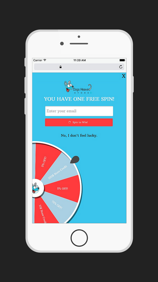 Spin-a-Sale mobil screenshot 1