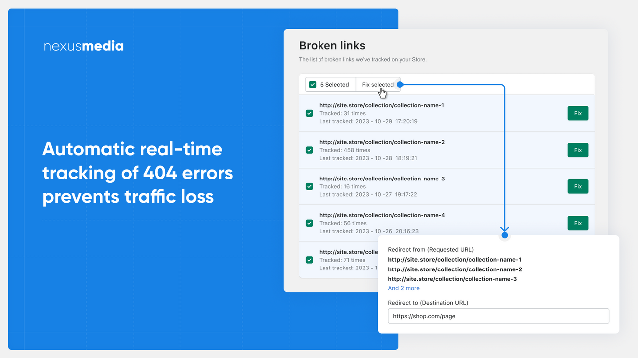 自动实时跟踪404错误，防止流量损失
