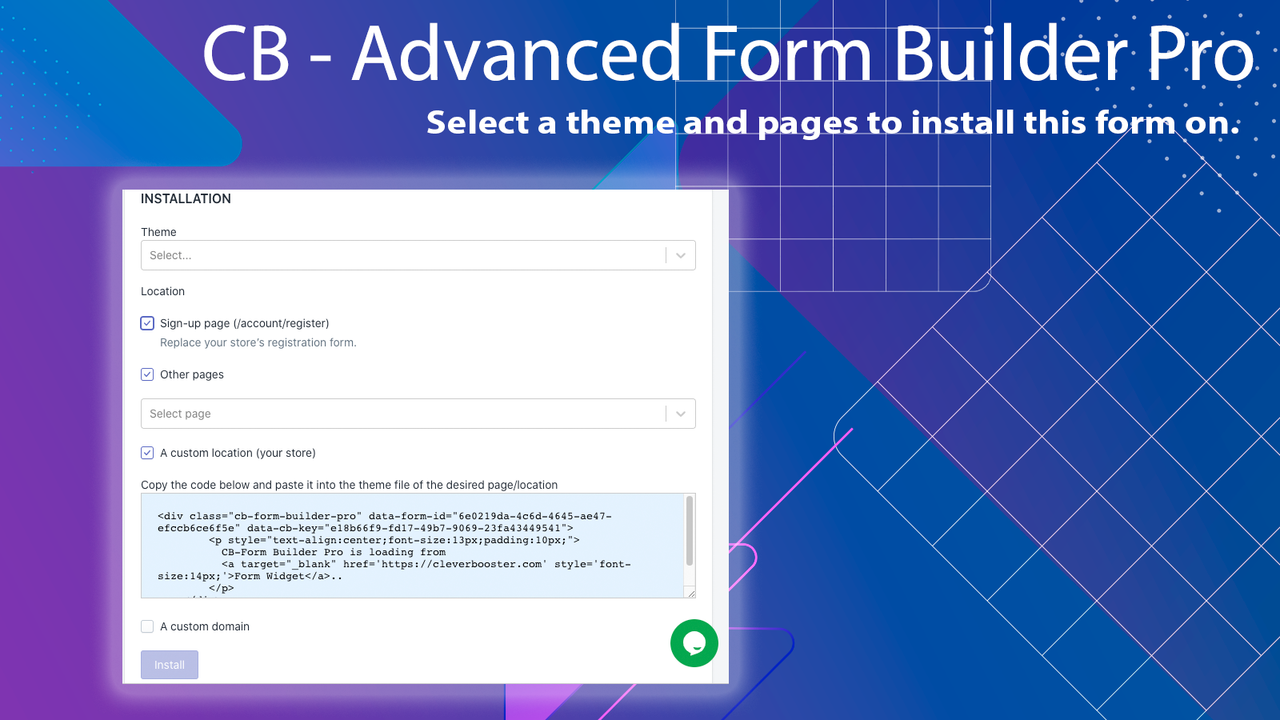 CB ‑ Advanced Form Builder Pro - Shopify custom fields form