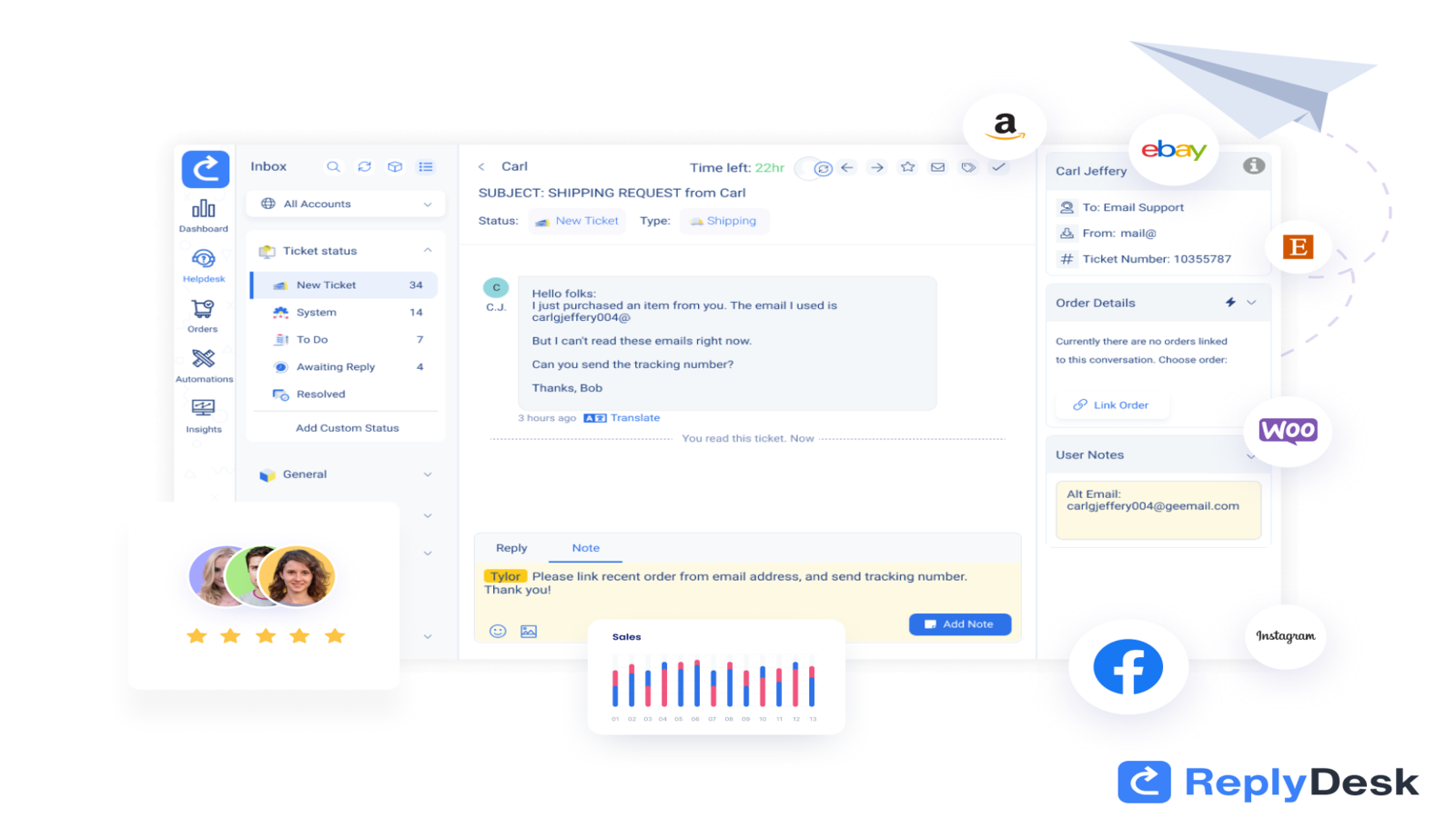 Replydesk Helpdesk and CRM Screenshot