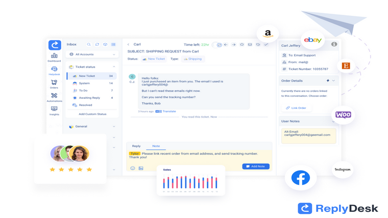 Replydesk Helpdesk and CRM Screenshot