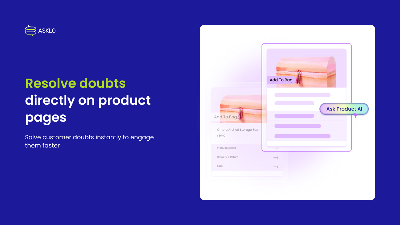 Resolve queries, FAQs, Q&A directly from product pages with AI