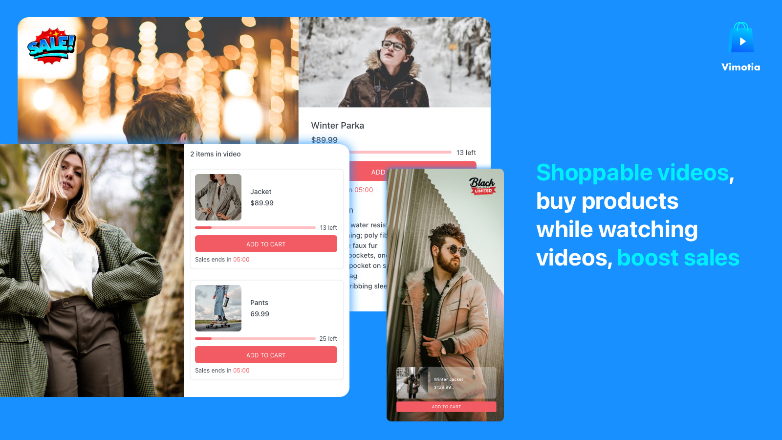Vimotia Shoppable Video pour Shopify - Montage vidéo en ligne