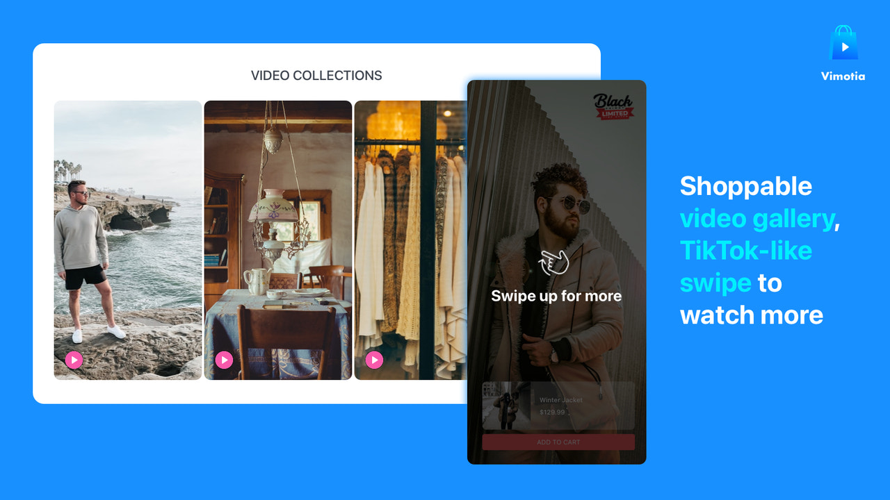 Vimotia Shoppable Video for Shopify - Video gallery
