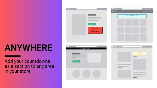 add countdowns to any section of your store