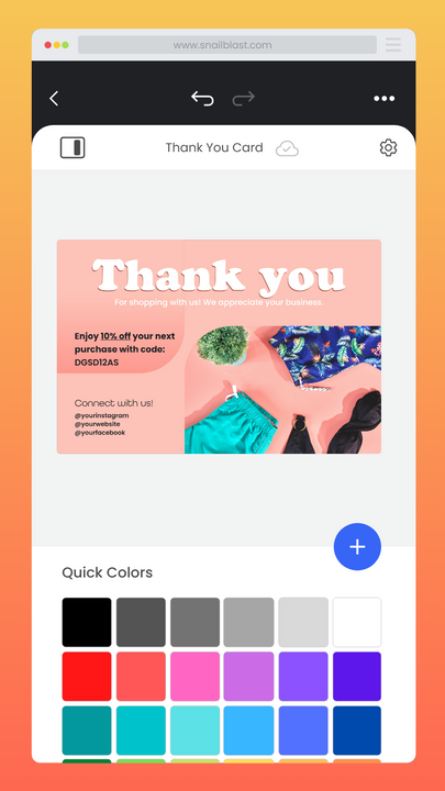 Mobile - Create personalized postcards online in minutes