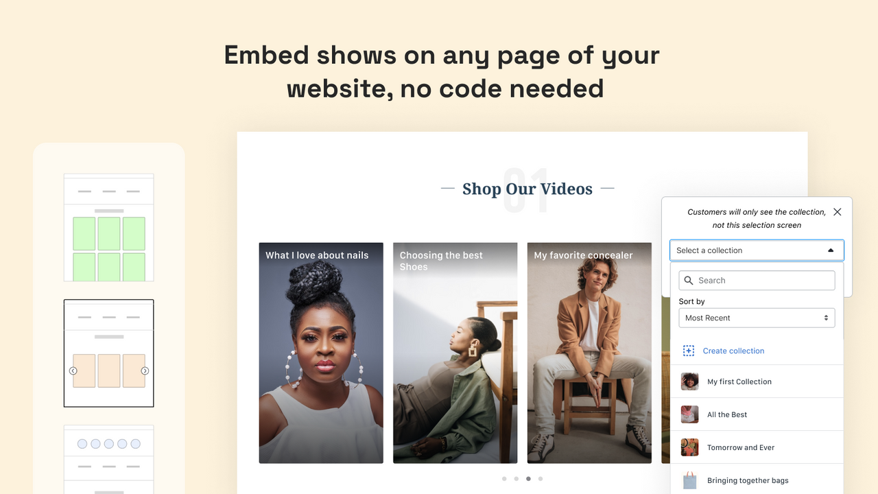 Showday: Bädda in shower på valfri sida på din webbplats, ingen kod behövs