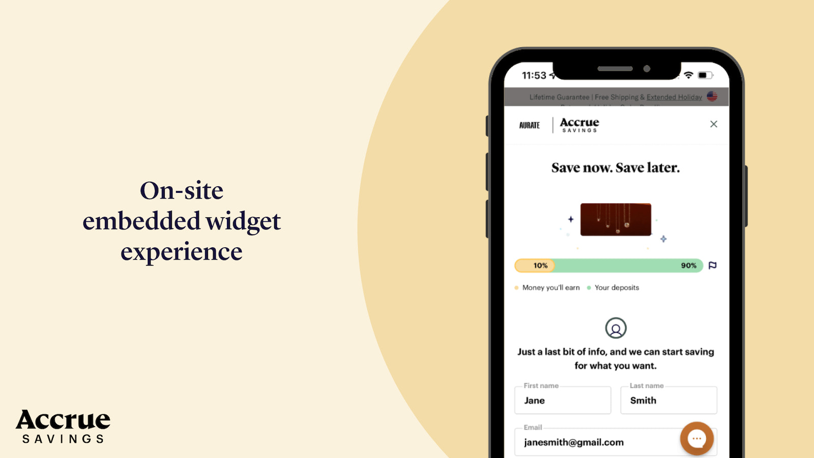 Houd klanten op uw site met onze ingebedde widget-ervaring.