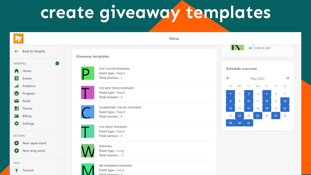 Create giveaway templates