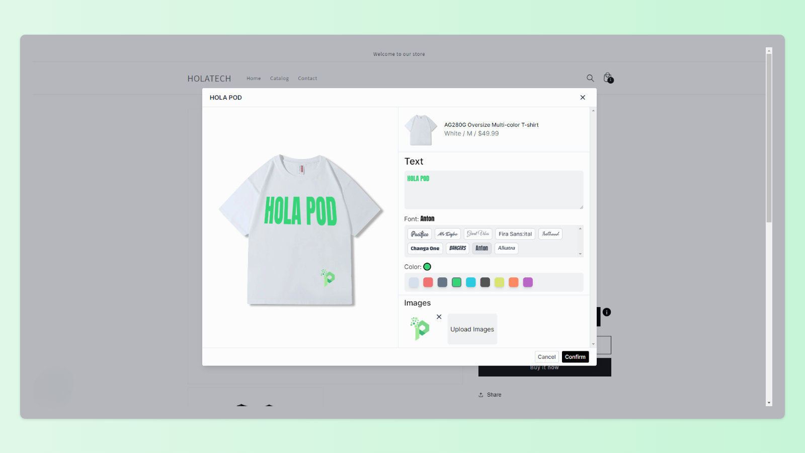 HOLA POD: Easy Custom Product Screenshot