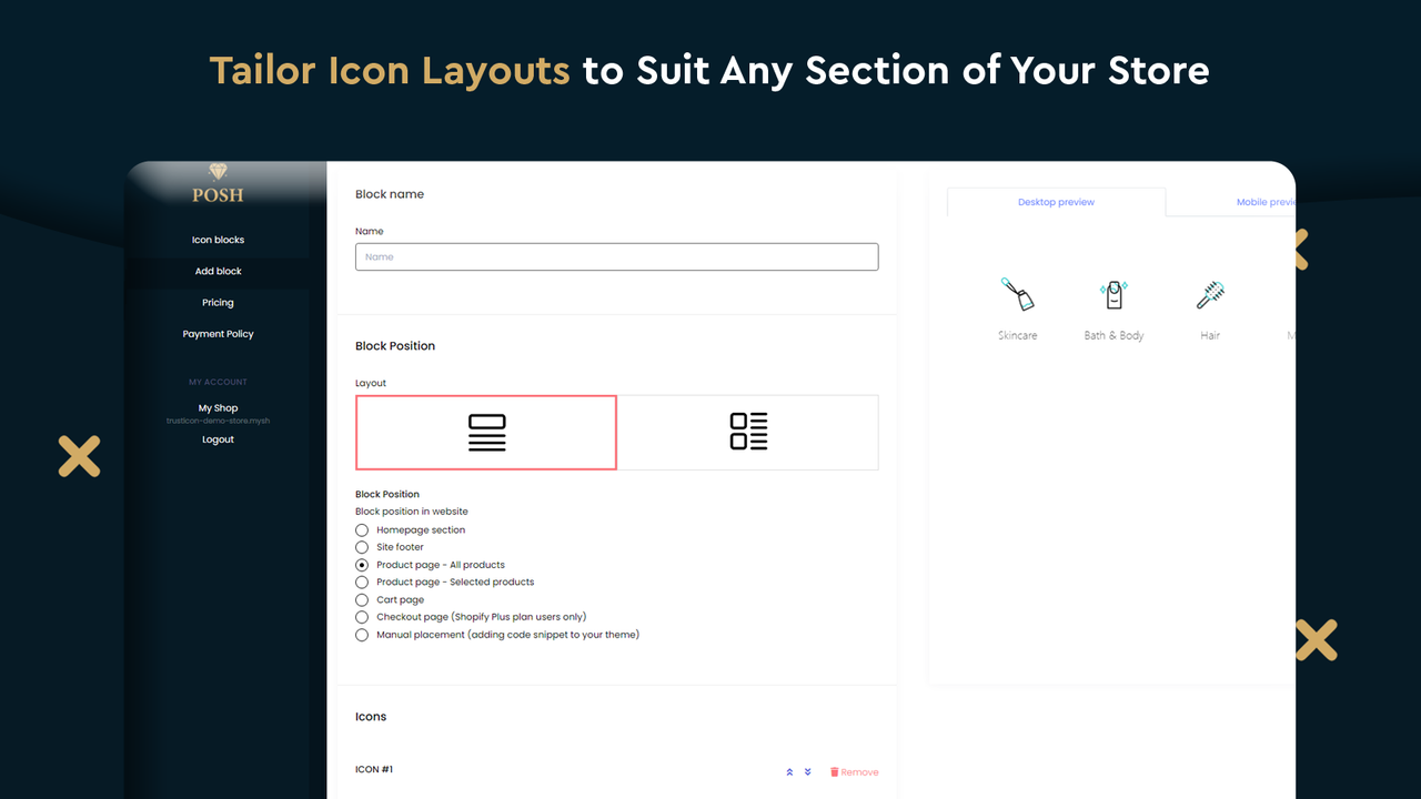 Tailor Icon Layouts to Suit Any Section of Your Store
