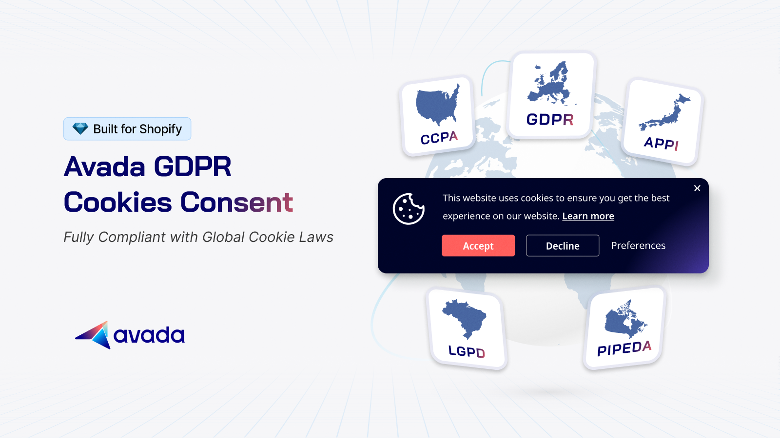 Consentimento de cookies, privacidade do cliente e conformidade com GDPR, CCPA, CPA