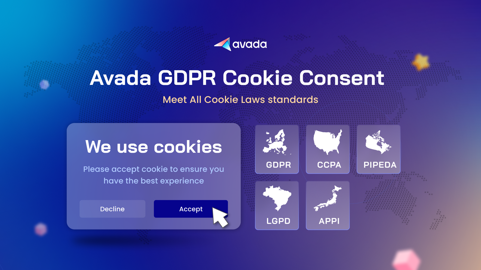 Consentimento de cookies, privacidade do cliente e conformidade com GDPR, CCPA, CPA