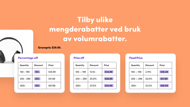 Offer different bulk order discounts using Volume Discounts