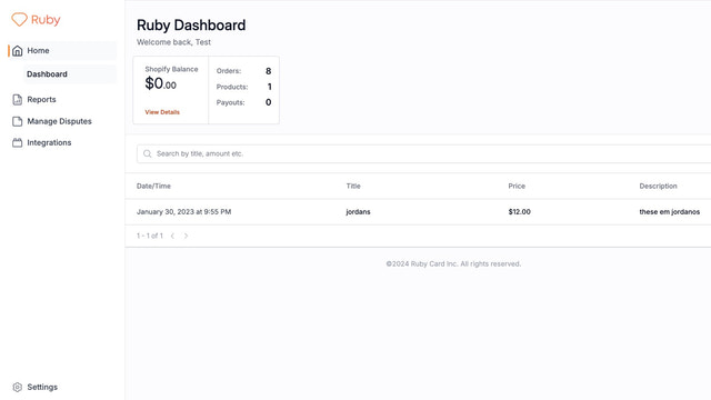 Se en liste over dine produkter og oversigt i dashboard-hjemmet