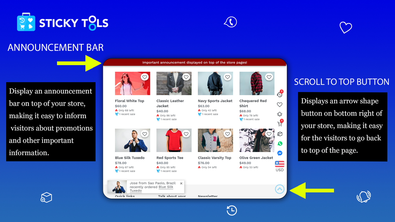 Barra de anuncios y Scroll To Top