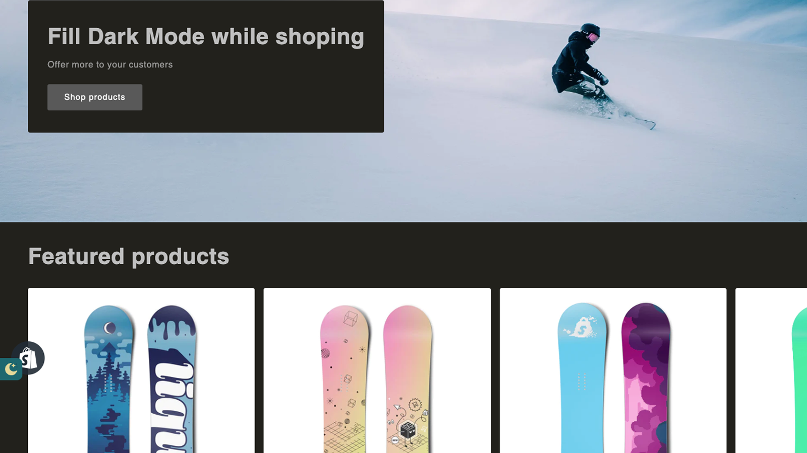 Give every client the option for dark mode shopping