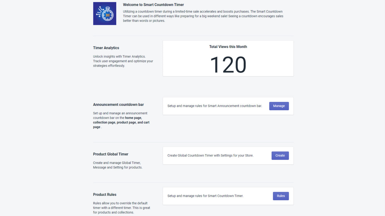 panel de control del temporizador de cuenta regresiva inteligente