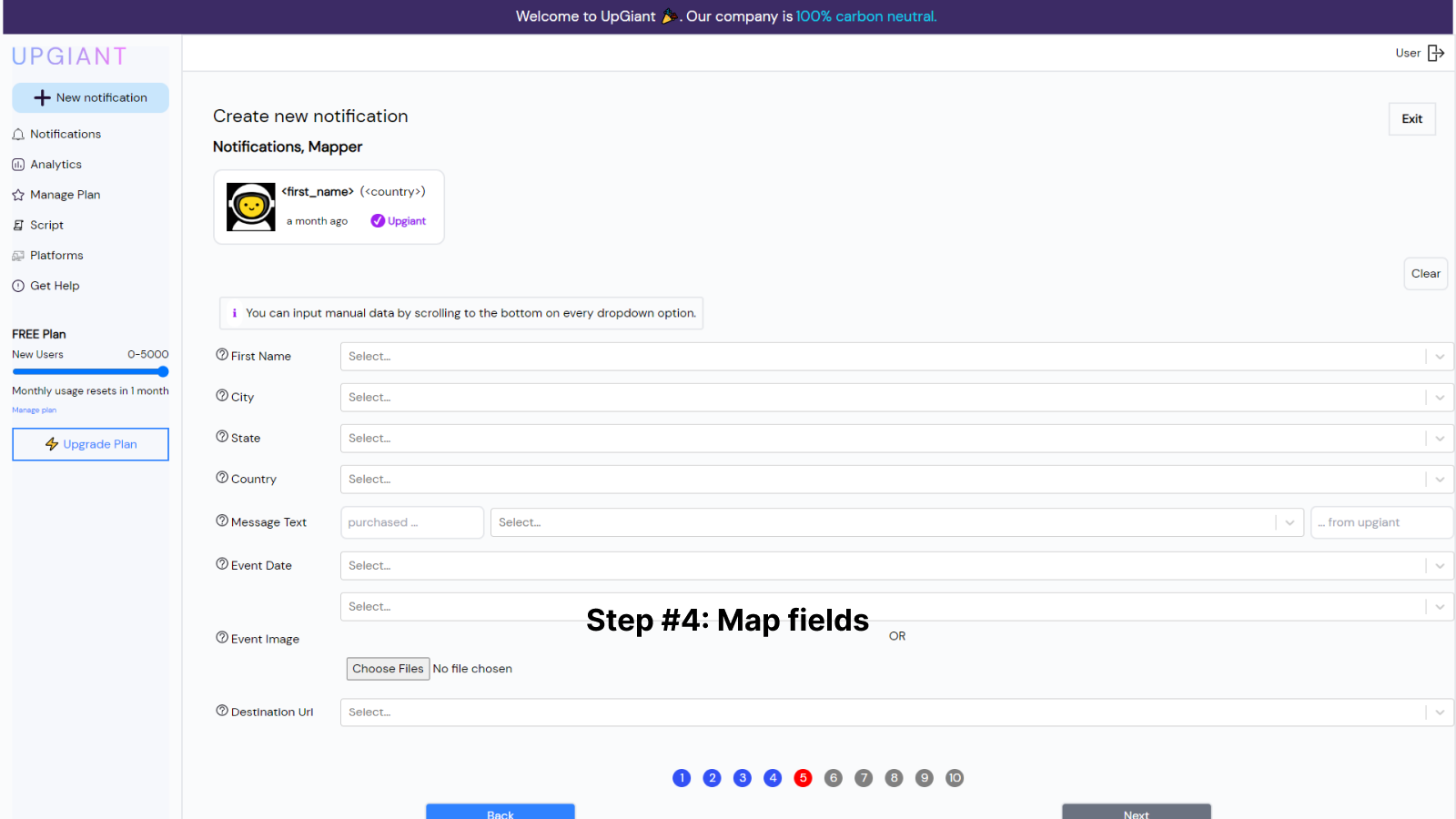 Étape 4 : Cartographiez les champs de votre application