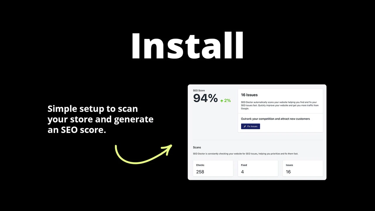 Installation - Configuration simple pour analyser votre boutique et générer un score SEO